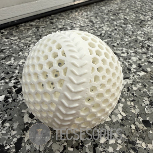 Full-Size Airless Baseball 3D Printed White Durable Display Replica