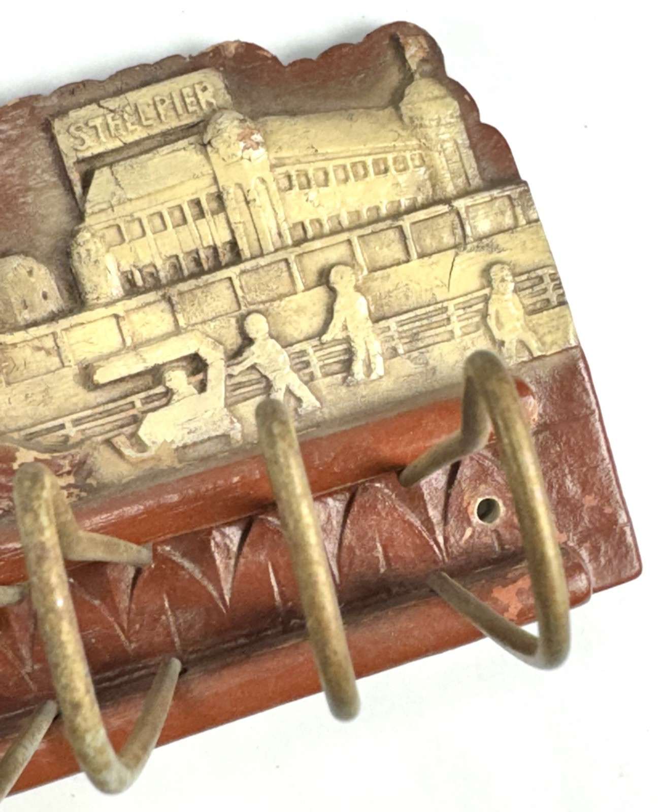 Vintage Tie Belt Rack Hanger Atlantic City New Jersey NJ Beach Decor Advertising