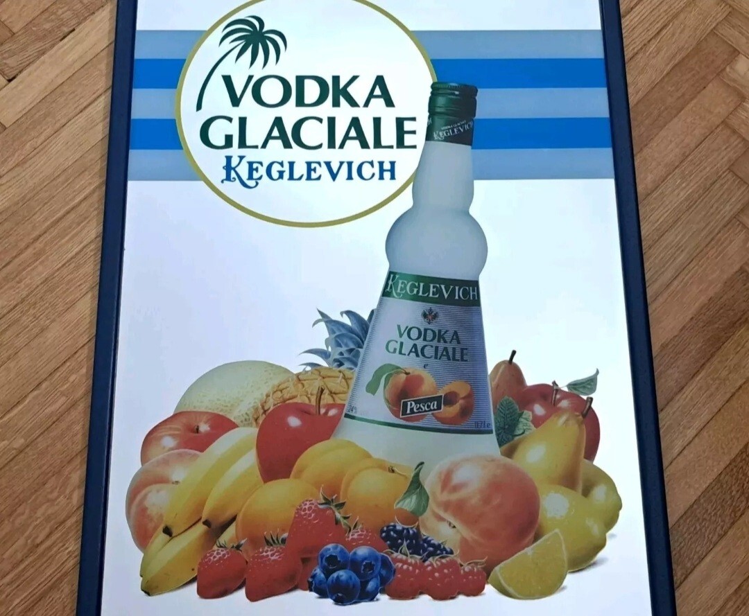 ADVERTISING MIRROR FRAME-KEGLEVICH VODKA-MIRROR PAINTING PICTURES-VINTAGE