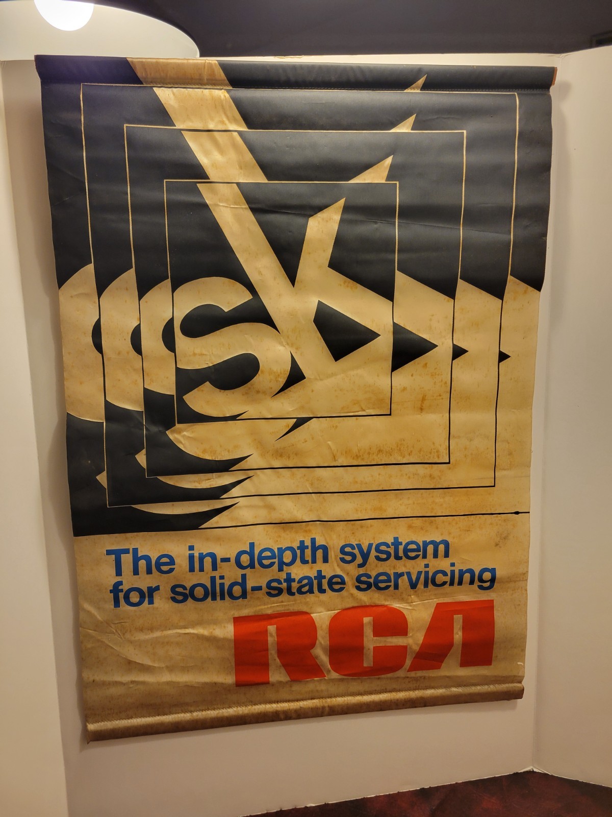 Vintage RCA SK Series Service Parts Banner Advertising Sign