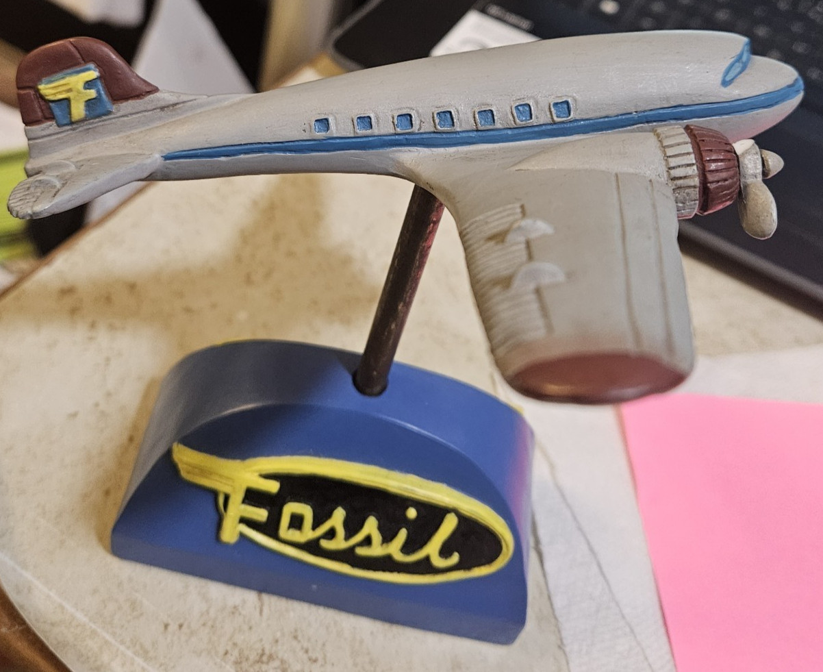 FOSSIL Dealer Collector Store Display Advertising Airplane Plane Aviation Figure