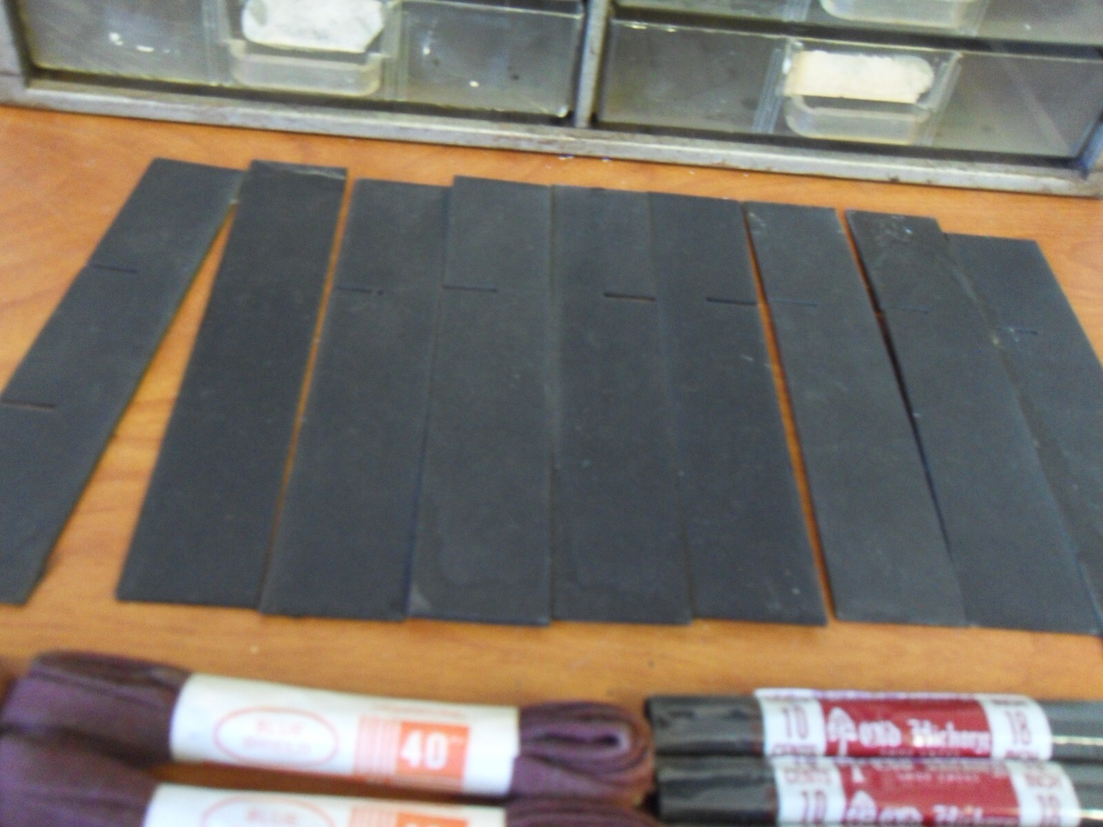 VTG Antique Old Hickory Shoe Laces Store Display Cabinet 14 LACES + 11 OTHER