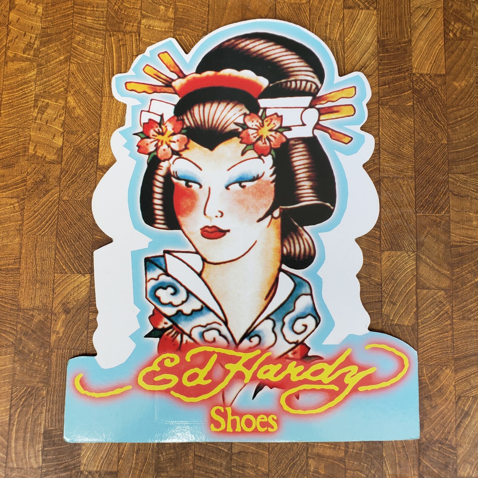 Ed Hardy Shoes Geisha 11″ Cardboard Standee Store Display Countertop Standing Ad