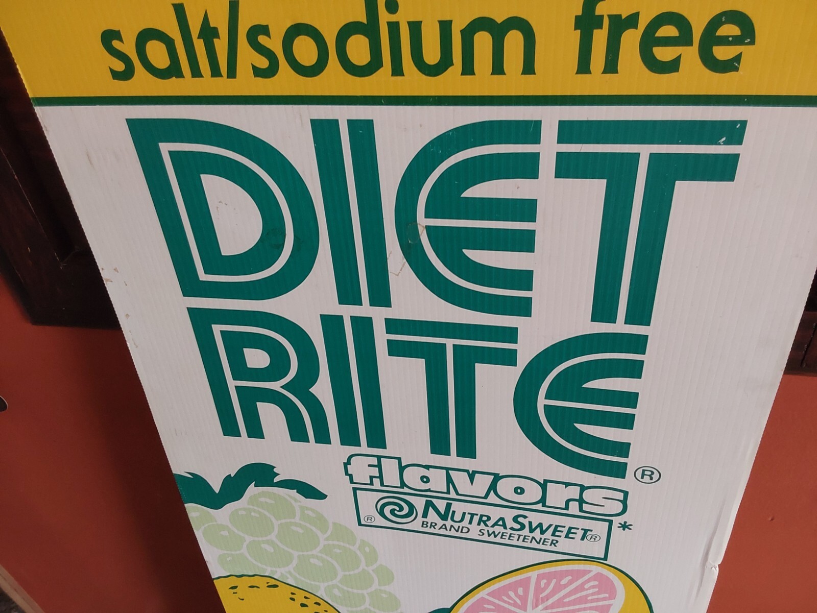 OLDER DIET RITE CARDBOARD STORE SIGN 49 x 19