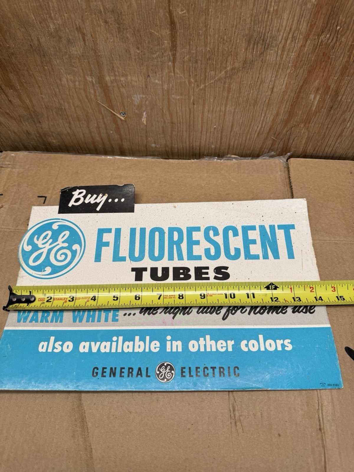 Vintage General Electric GE Florescent Tubes Advertising Sign Hardware Store
