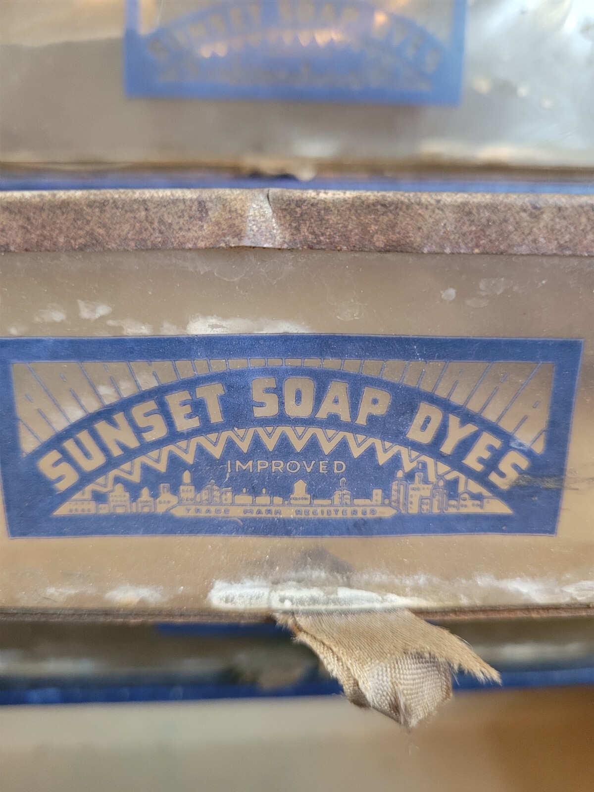 Sunset Soap Dyes General Store Display Cabinet Sign British Dyes Toronto Canada!