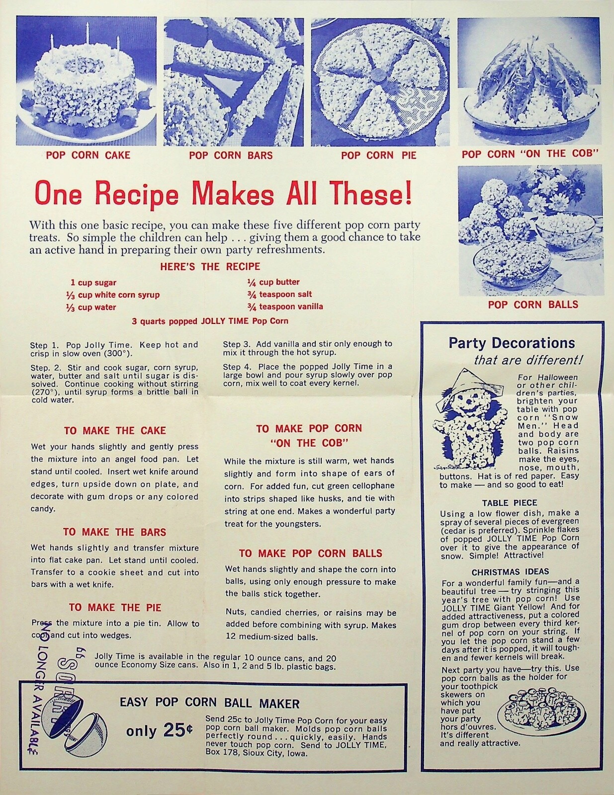1980 JOLLY TIME BROCHURE FOR ZIPTOP CAN – FF-102