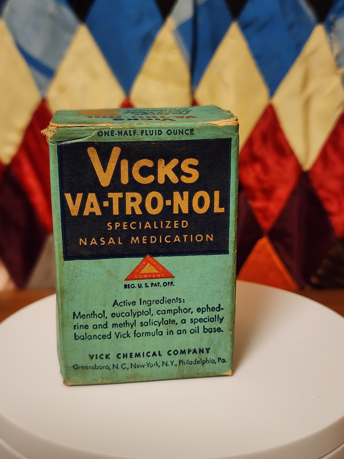 Vintage VICKS VapoRub and VICKS VA-TRO-NOL nose drops full sealed bottles w/ box
