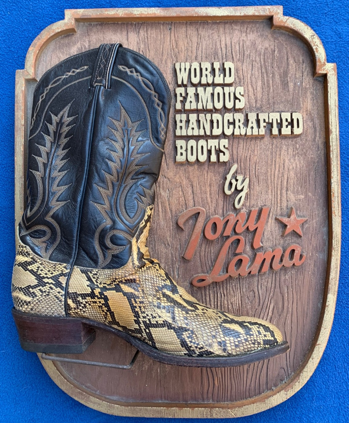 Rare, Vintage Tony Lama Cowboy Boots Store Advertizing Display Sign. 9 10 11