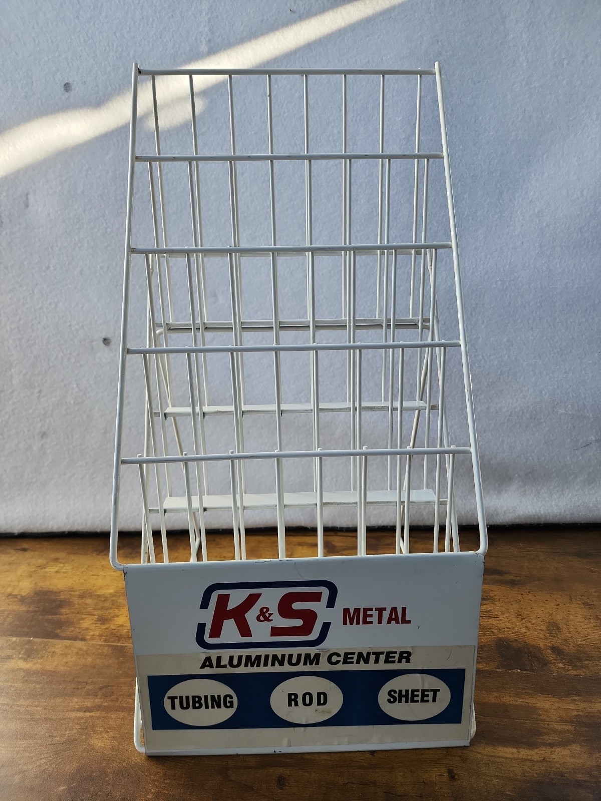 Vintage 5 Tier K&S Metal Aluminum Center Store Display Rack Advertising