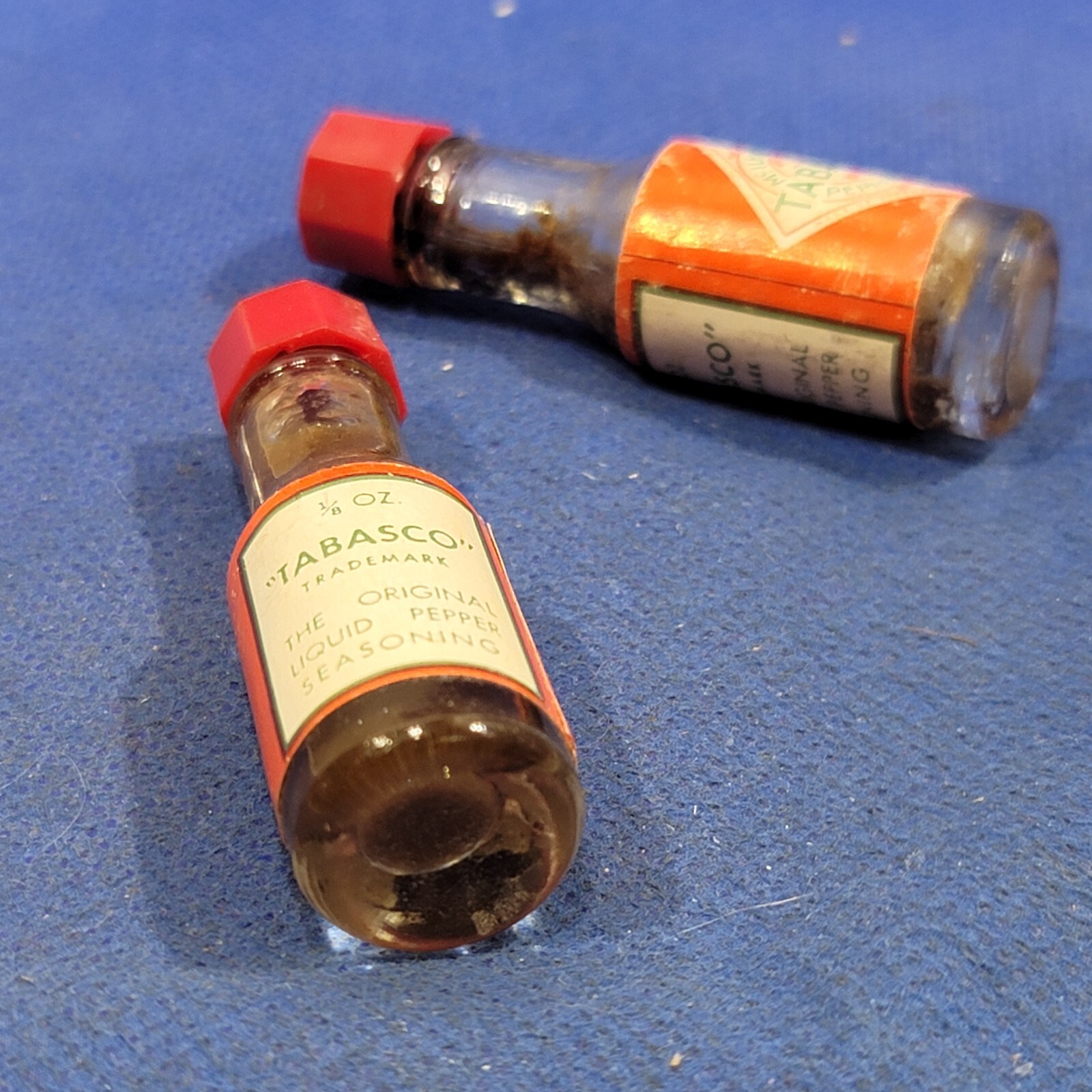 Vintage Mini Tabasco Advertising Container General store Display Lot Of 2