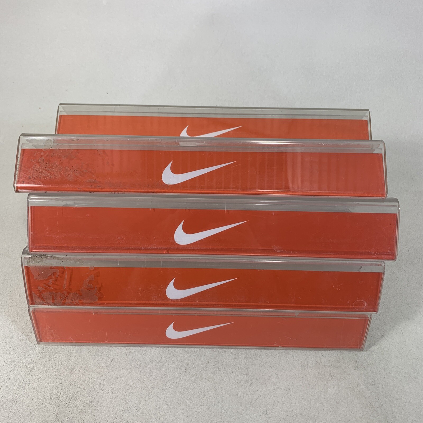 Lot Of 5 Pcs: Nike Orange/White Slat Wall Shoe Displays