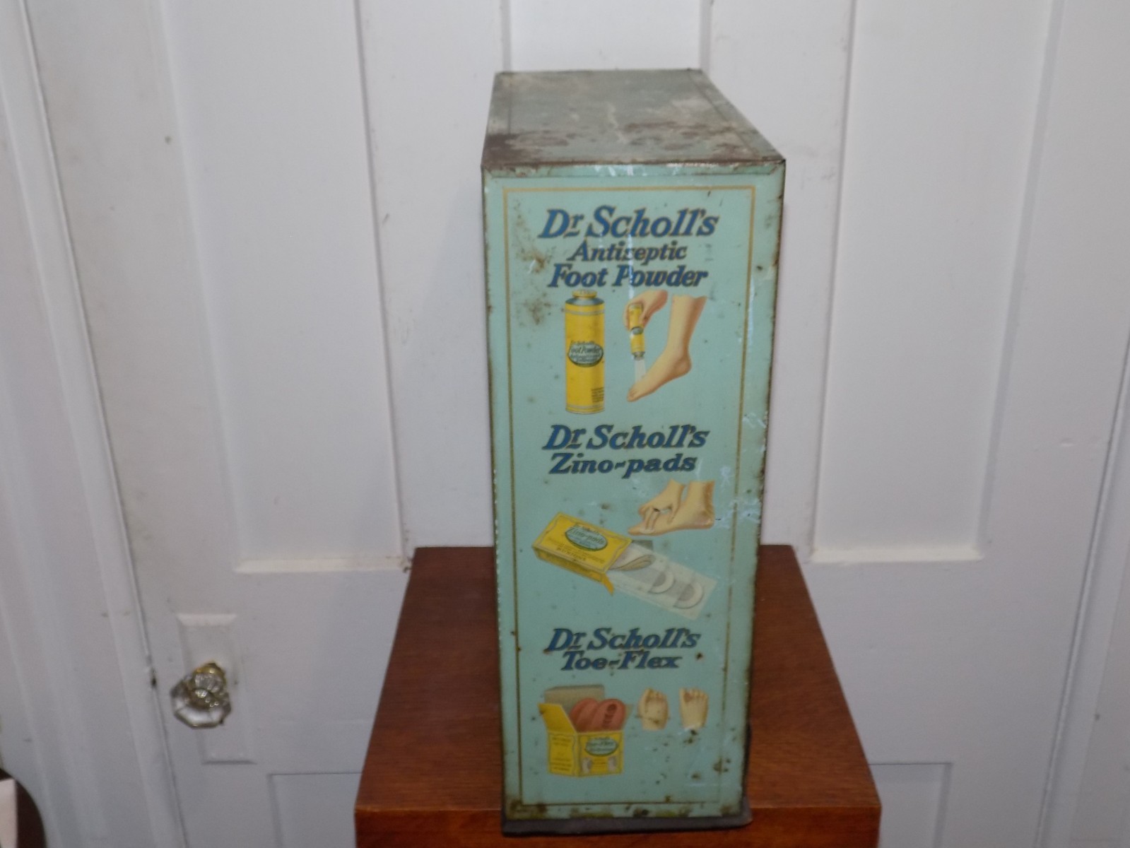 Vintage Dr. Scholl’s Foot Comfort Remedies Counter Store Display Cabinet