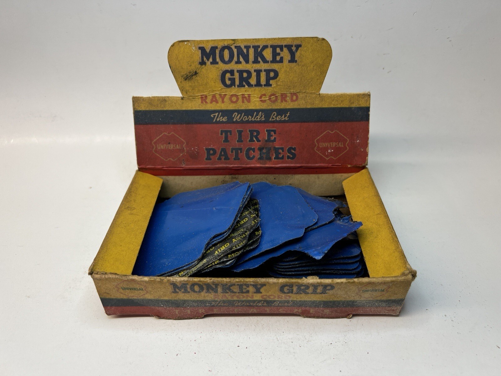 Vintage 1960s Monkey Grip Universal Tire Patches Countertop Store Display Box
