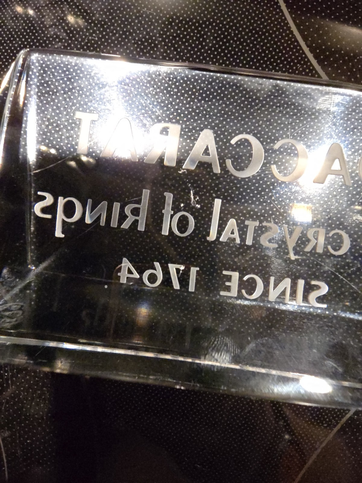Vintage Baccarat Crystal Store Display Sign
