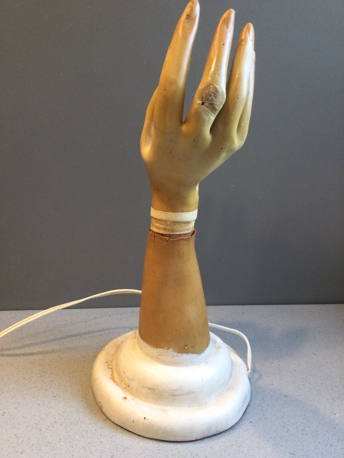 Antique Mechanical Rotating Hand Mannequin Store Display Advertising Sculpture