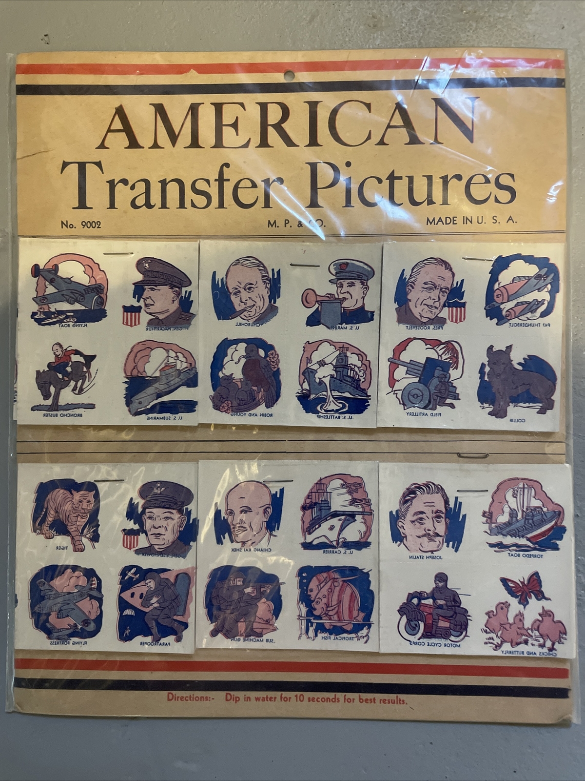 1940s Child Party Carnival Store Display American Transfer Pictures Tattoos WWII
