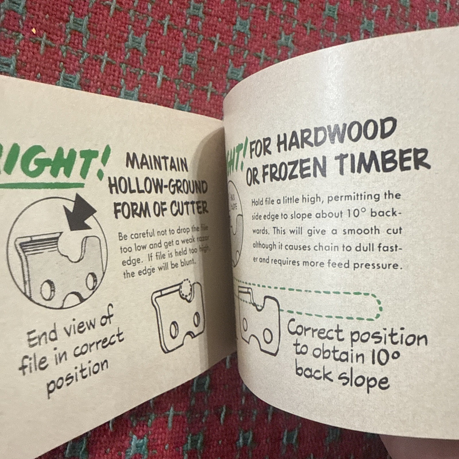 VINTAGE OREGON CHAINSAW Book Filing Maintenance Advertising RARE USA 🇺🇸 Early