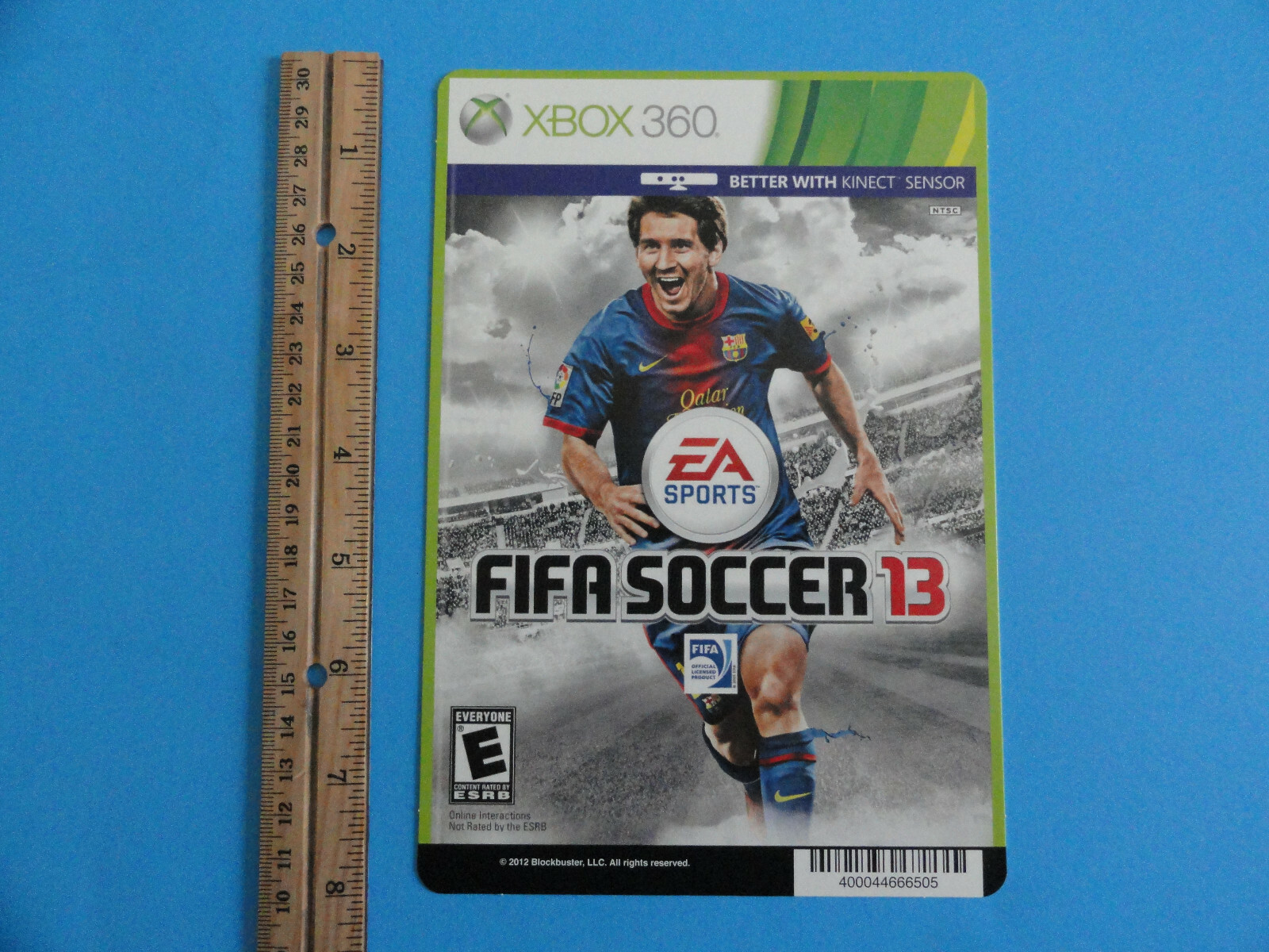 XBOX 360 FIFA SOCCER 13 BLOCKBUSTER VIDEO BACKER CARD 5″X8″ NO GAME