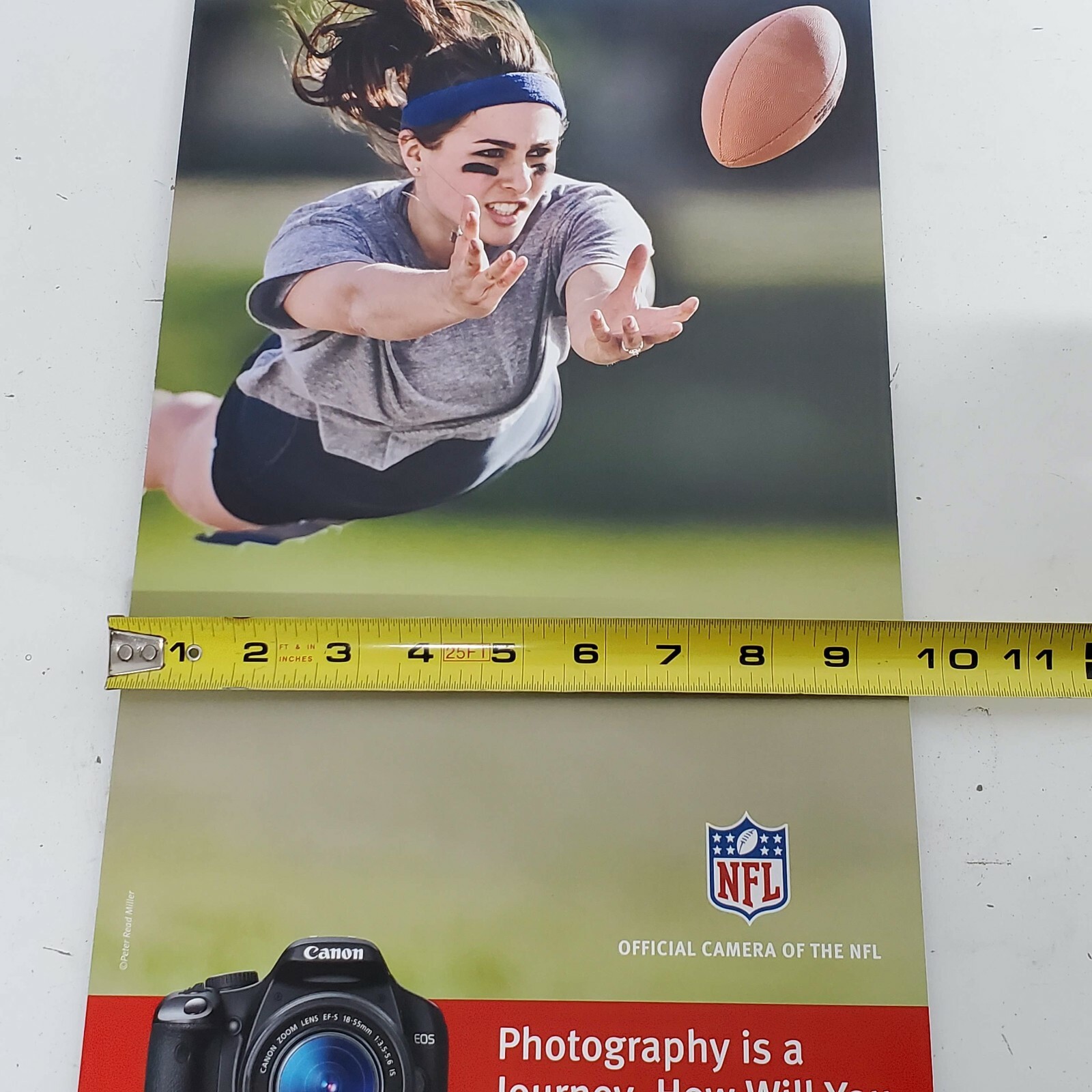 Canon Rebel XSi Camera Lens Store Dealer Display Sign Advertising Woman Football