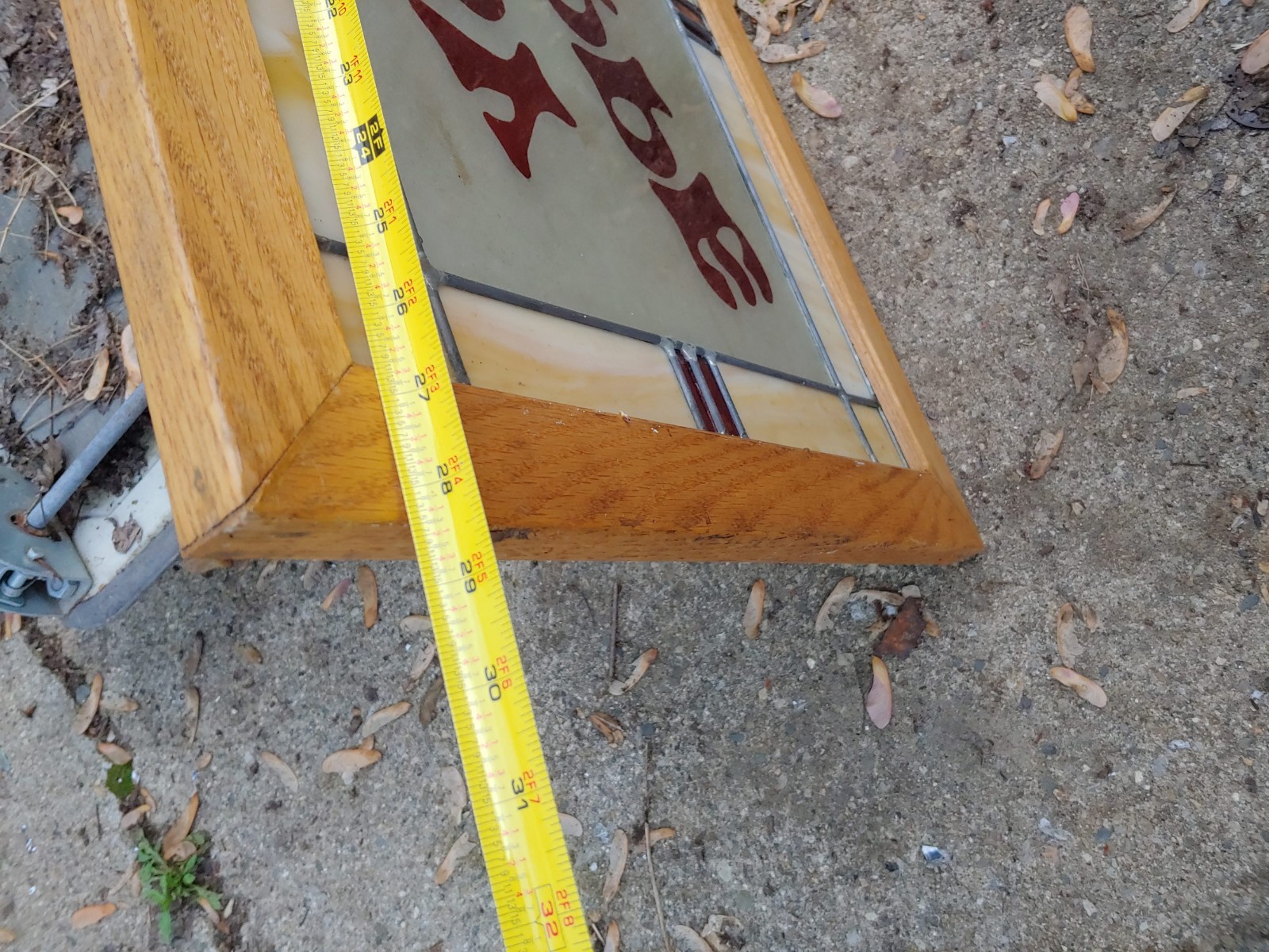 Vintage Oak Frame Stained Glass Store Display Sign From Northern Michigan