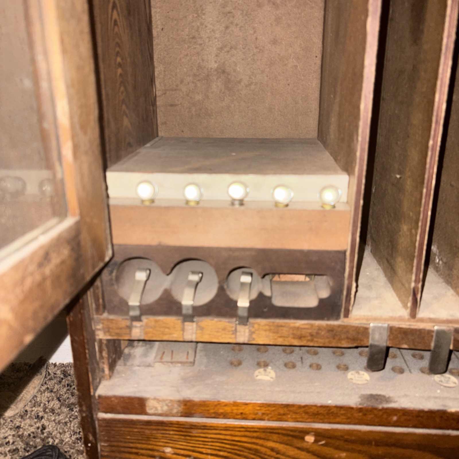 Antique Ray-O-Lite Flashlight & Battery Display Cabinet (c. 1918–1925
