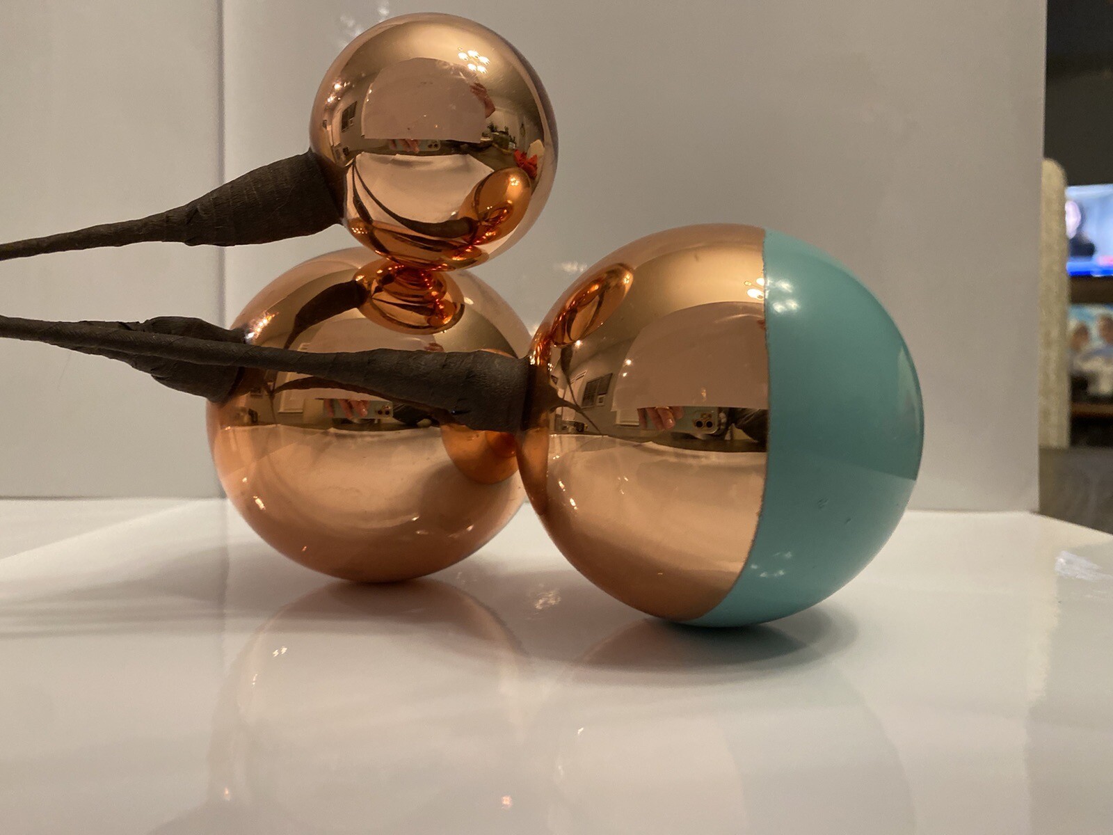 Tiffany&Co Blue and Rose Gold Store Display Ornaments RARE