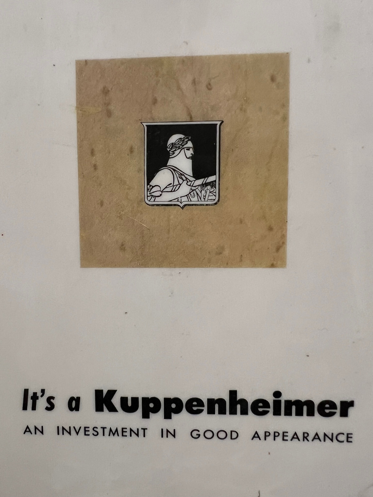 VTG KUPPENENHEIMER 1940s COUNTER STANDING STORE ADVERTISING DISPLAY WOOD/ACRYLIC