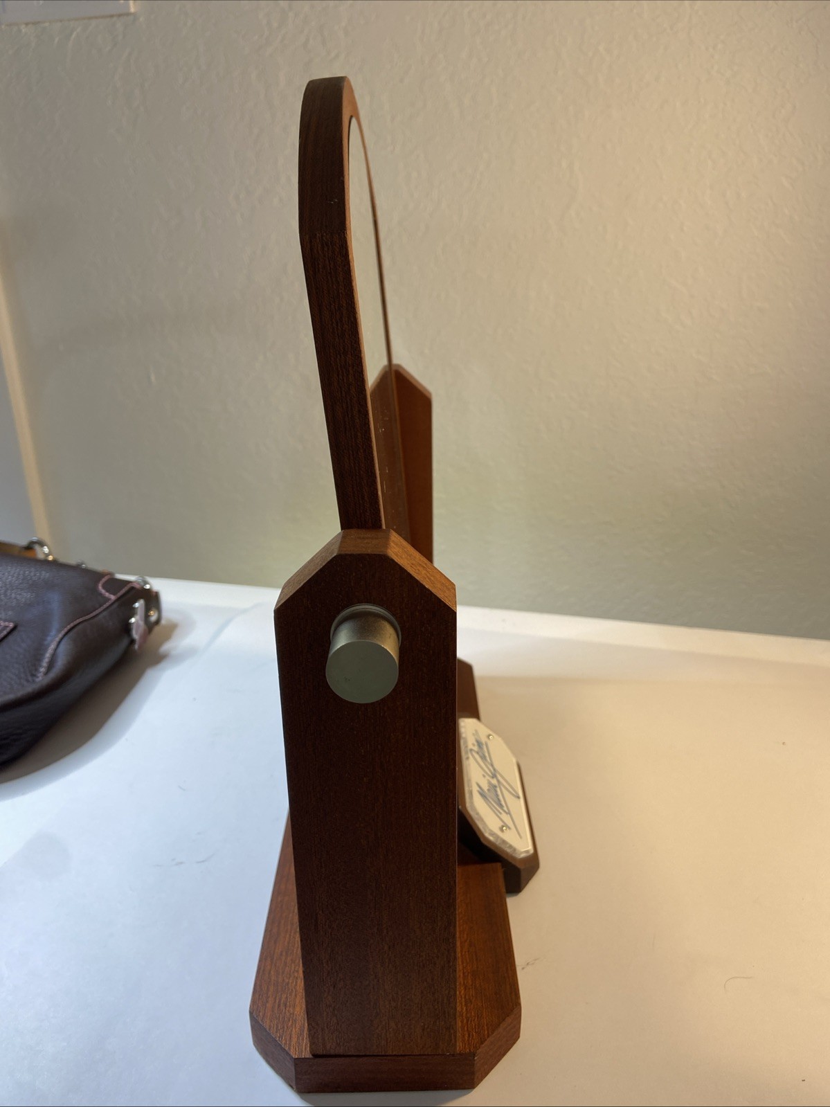 MAUI JIM SUNGLASSES STORE DISPLAY, WOOD MIRROR, DARK BROWN, EUC