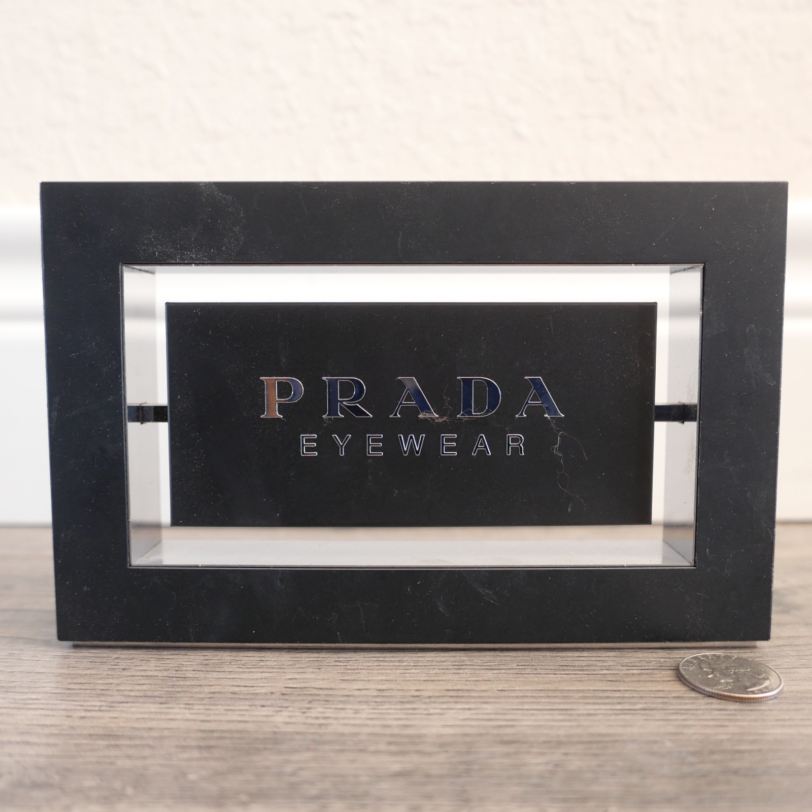Prada Sunglasses Eyewear Authorized Dealer Plaque Logo Display Stand Italy 2018