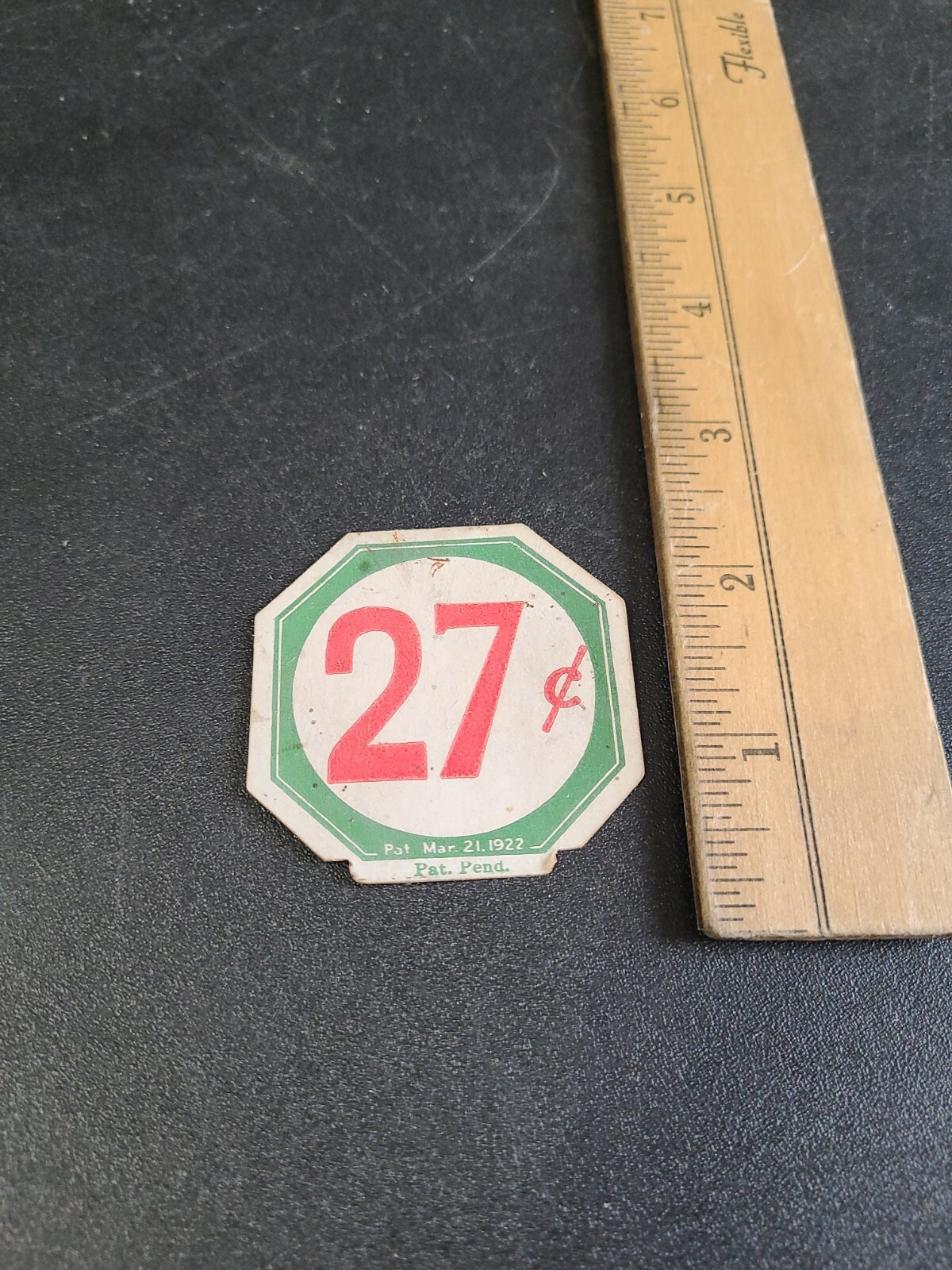 Vintage 1922 Country Store Shelf Price Tag 2×2 27c