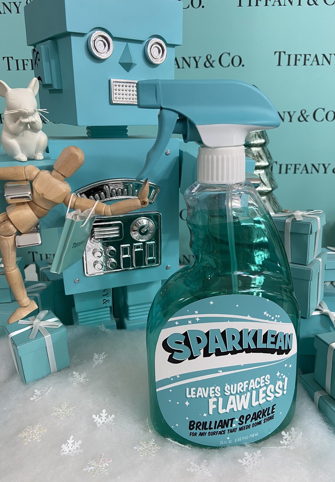Tiffany&Co Spray Bottle Display SPARKLEAN Store Window Advertising Prop 10” RARE