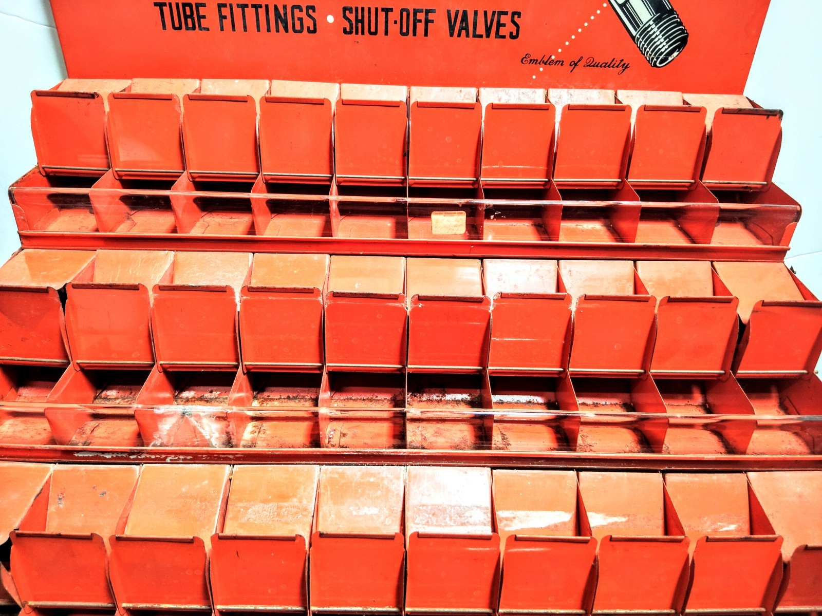 Vintage IMPERIAL FITTINGS Retail Counter Steel/Glass Display-80 Compartment-Used
