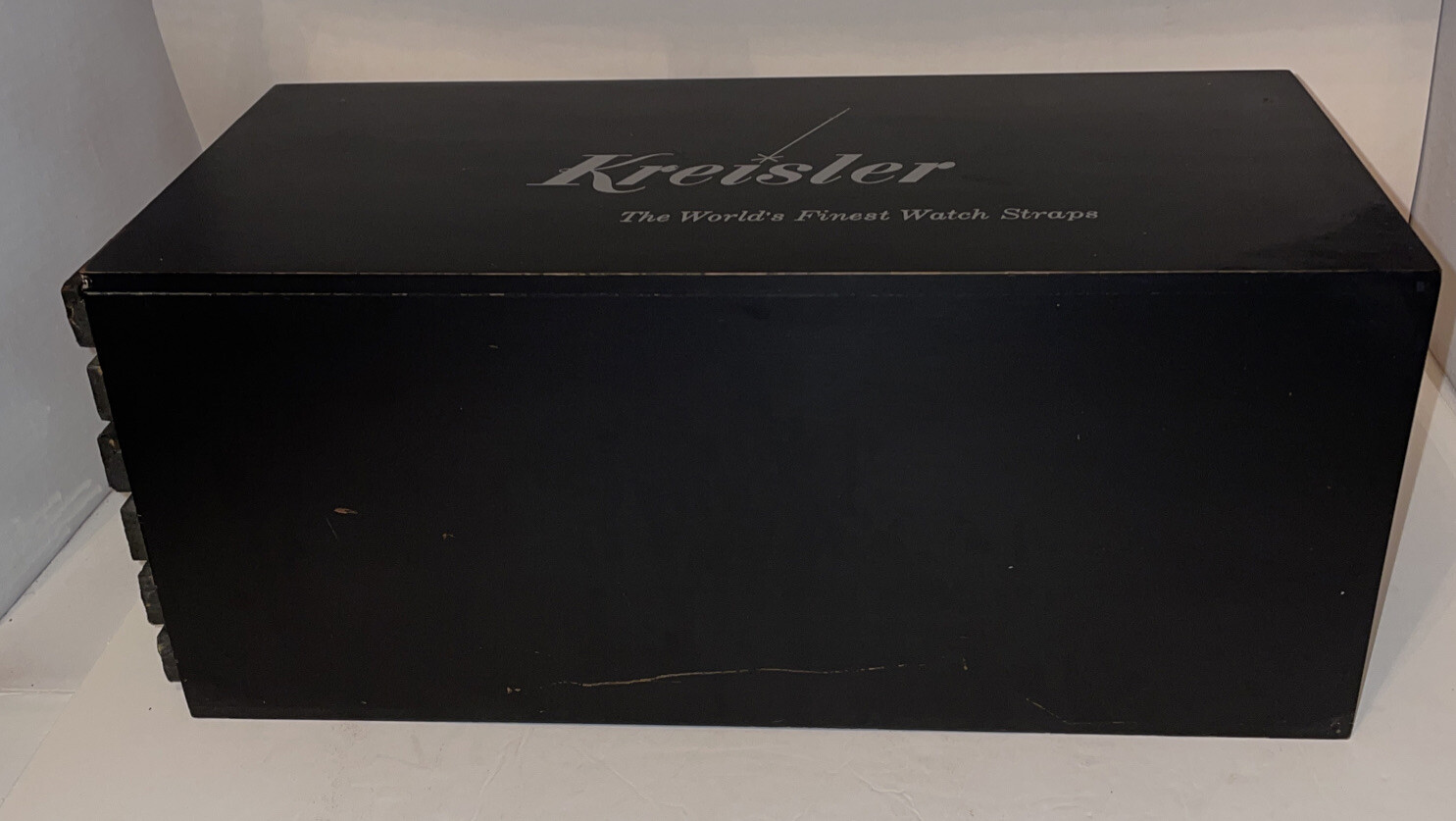 Vintage KREISLER Wooden Advertising Leather Suede Watch Strap Band Display Case