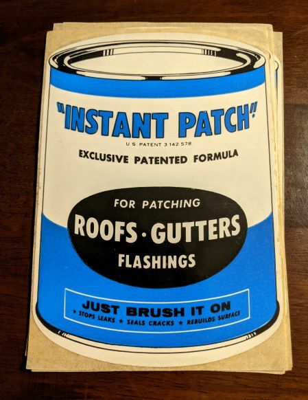 1970’S ADVERTISING STICKERS – LOT OF 35 INSTANT PATCH, FASTERON, STA-DRI