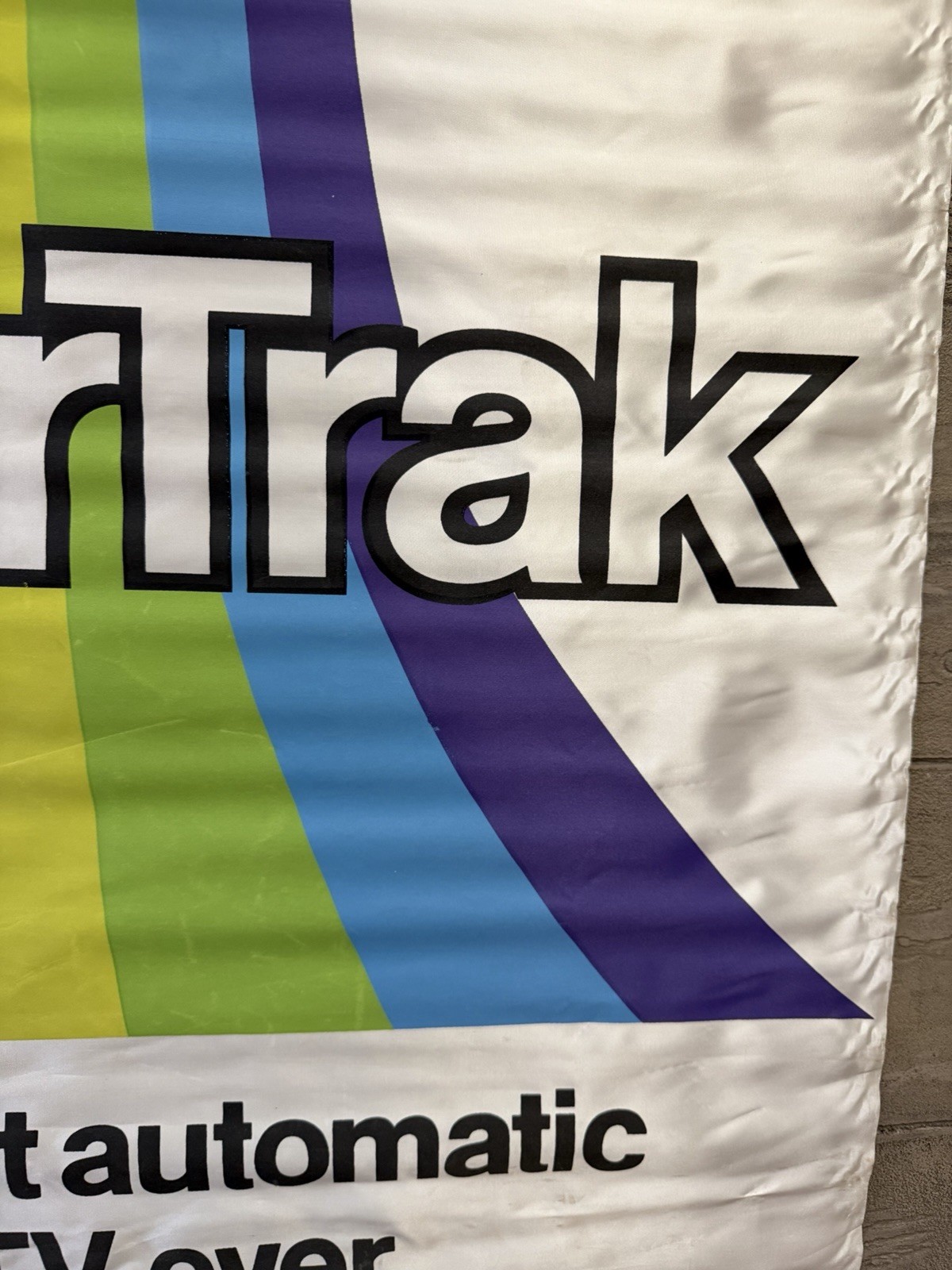 Vtg RCA Color TV ColorTrak Pennant Banner Sign Advertising