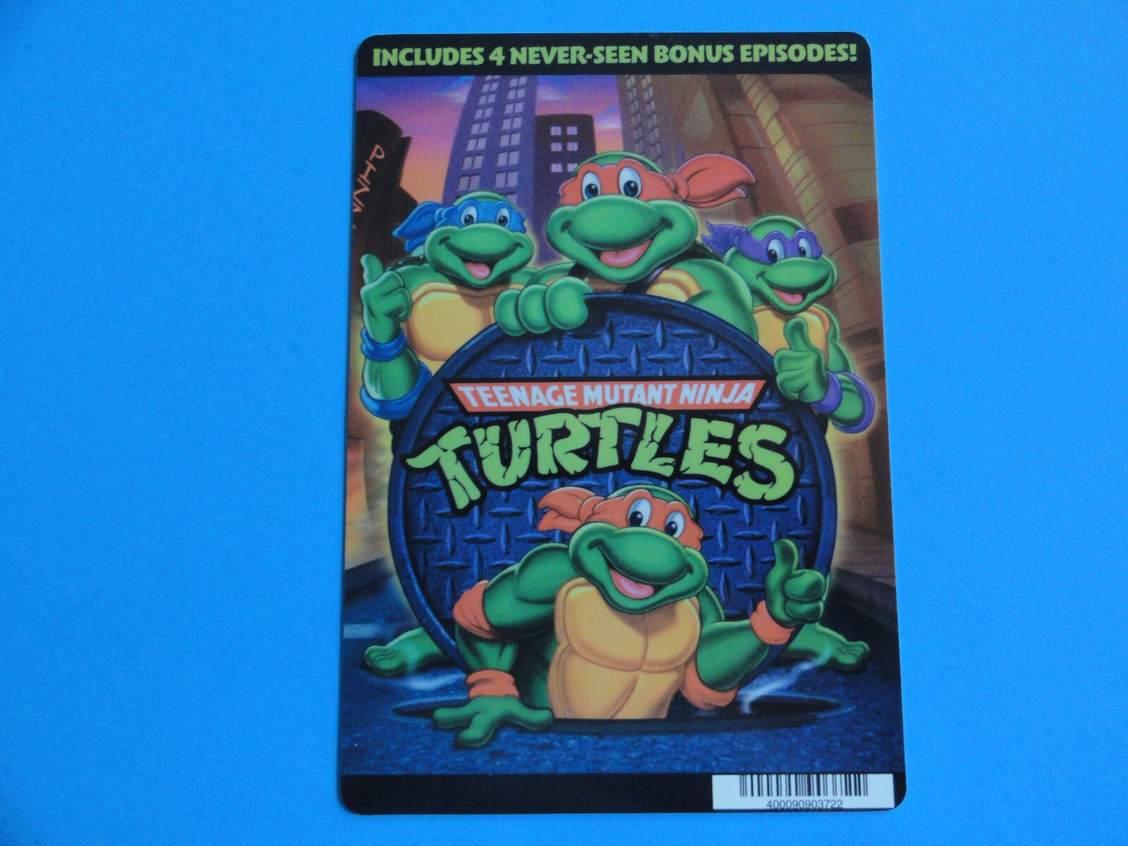 TEENAGE MUTANT NINJA TURTLES BLOCKBUSTER VIDEO BACKER CARD 5″X8″
