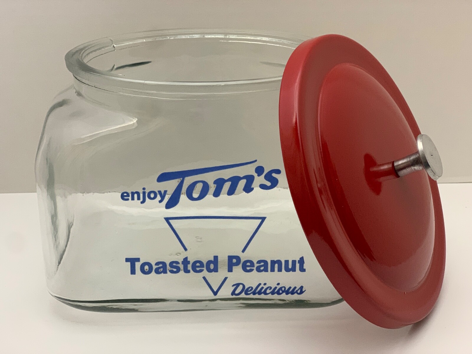 Tom’s Counter Jar Blue Print with Lid Country Store Display Cookie Jar Kitchen