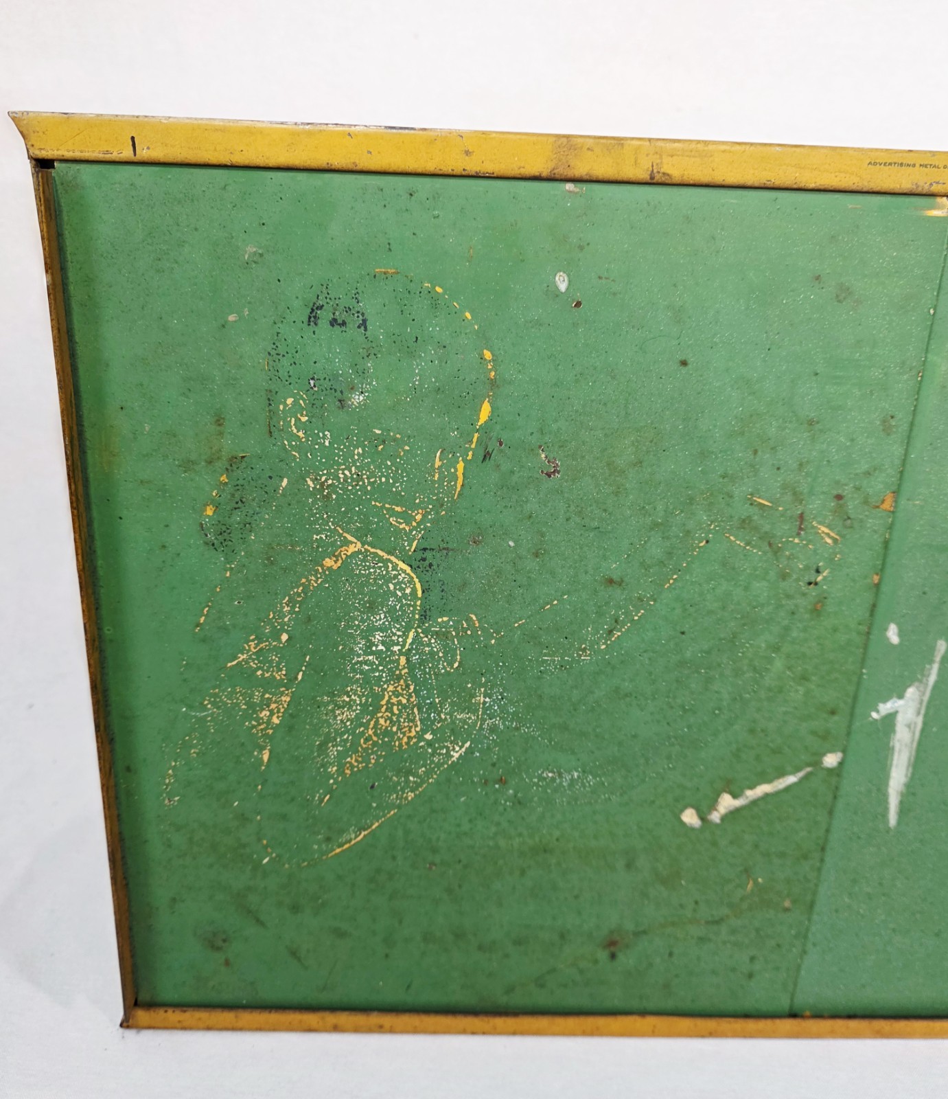 Vintage Antique Tin Metal RIT DYE Store Countertop Display Cabinet 21x7x13”