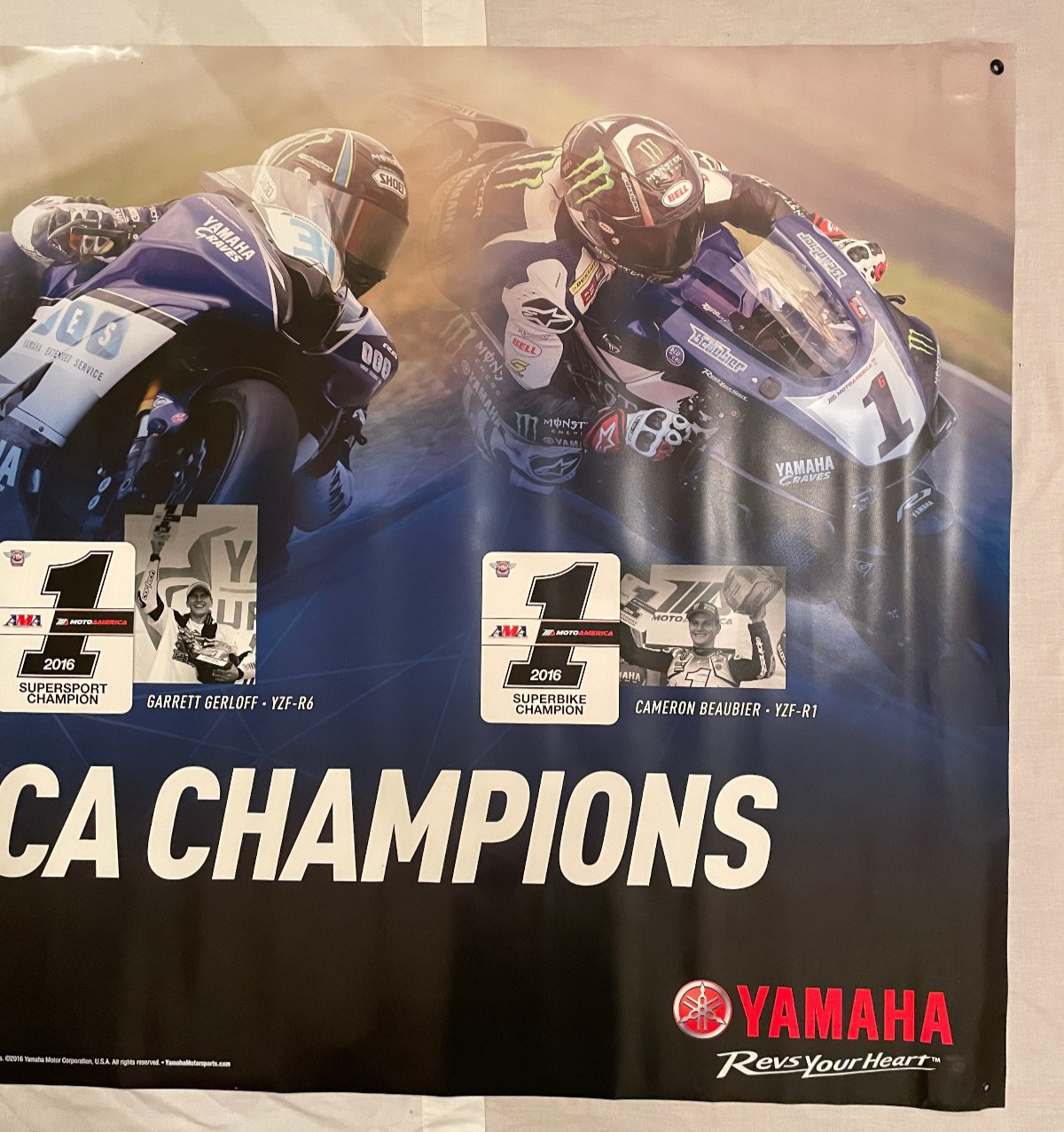 Yamaha Dealer Banner 2016 Motoamerica Champions Approx 95.5″ x 47″ (#7)