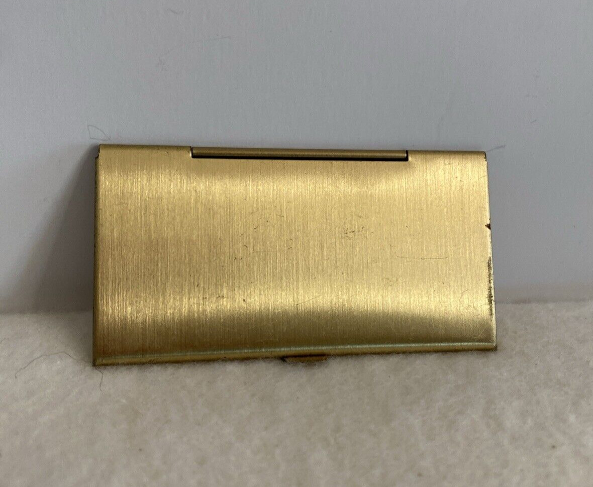 Vtg 1.5″ x 3″ Hallmark Gold Tone Stamp Holder “When you care about sending Best”