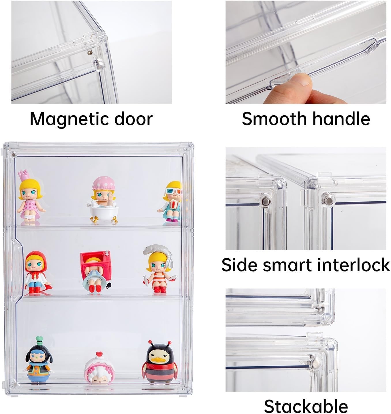 3 Tiers Clear Display Case for Figures, Acrylic St