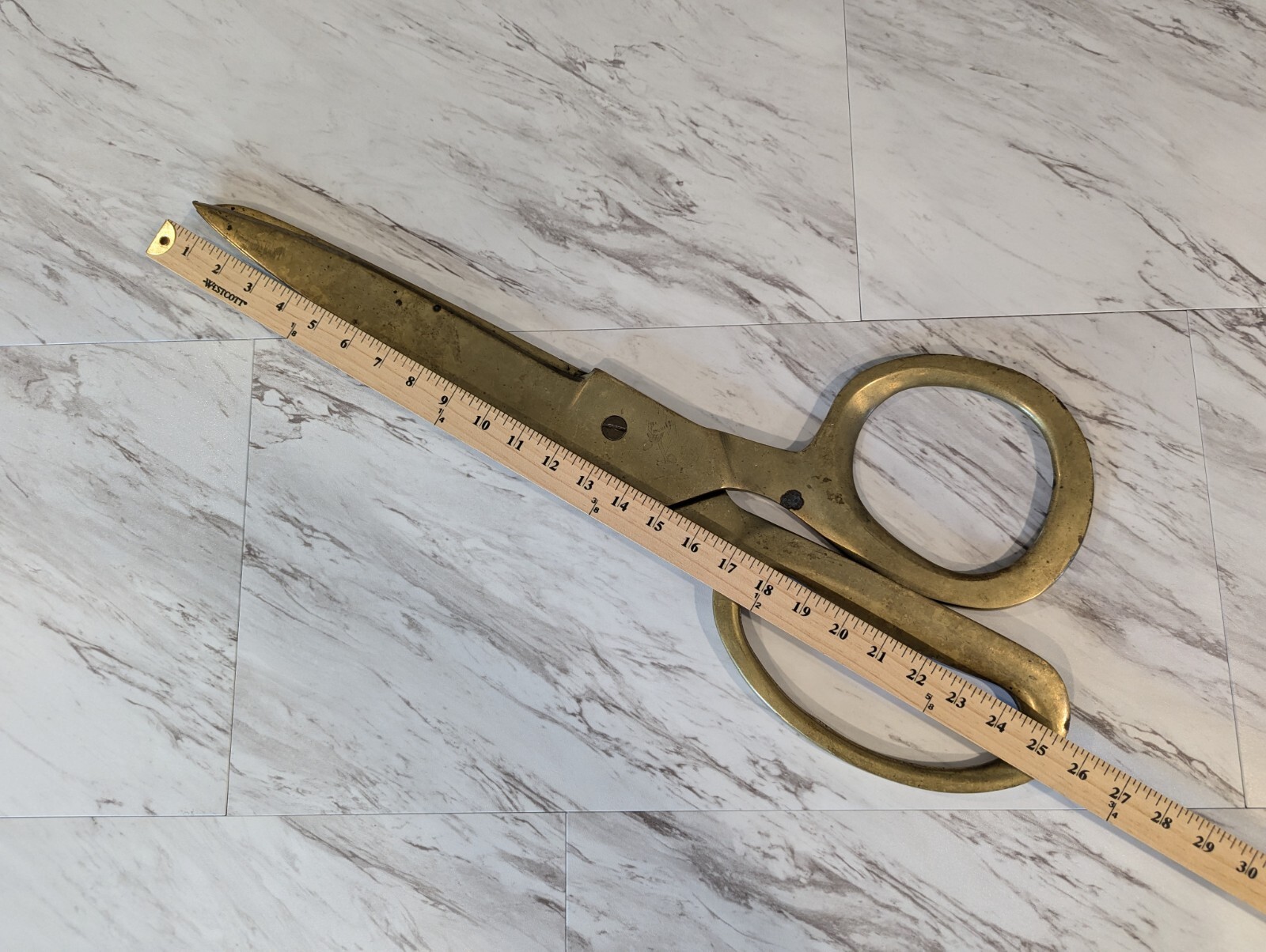 Mid 20th Century Giant Bronze Advertising Store Display Scissors – Tailors Trade