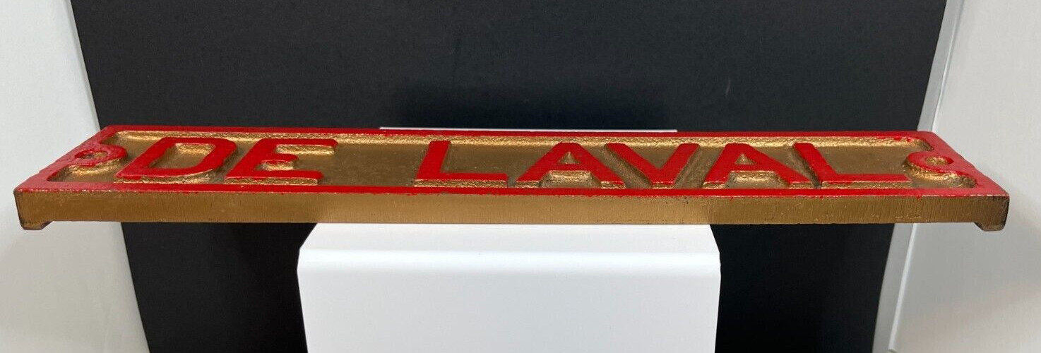 Vintage DE LAVAL Cast Iron Advertising Industrial Farming Sign
