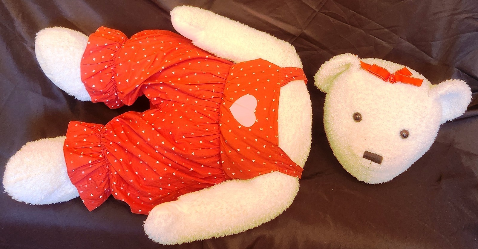 Hallmark 36″ jumbo display PLUSH MAGNET KISSING BEARS Valentine Day HEAD DETACHD
