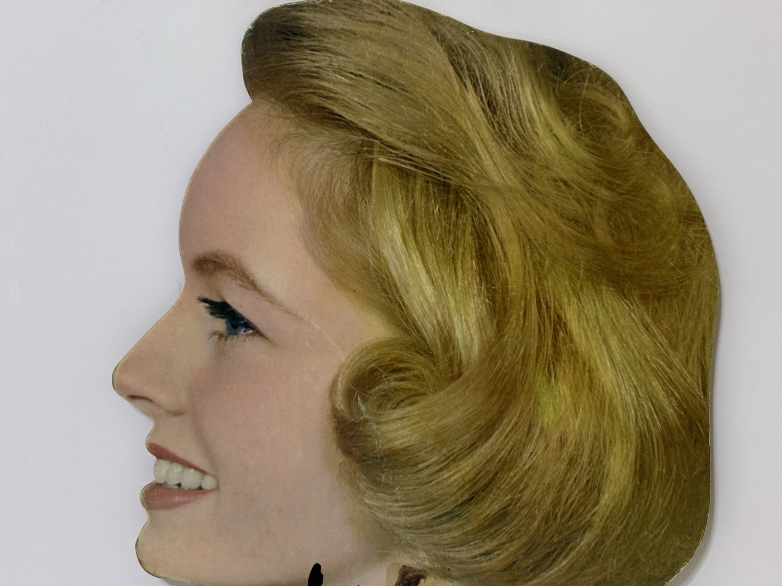 Vintage 1940’s JAC O NET Hairnet Advertising DISPLAY SIGN – Model Cardboard Head