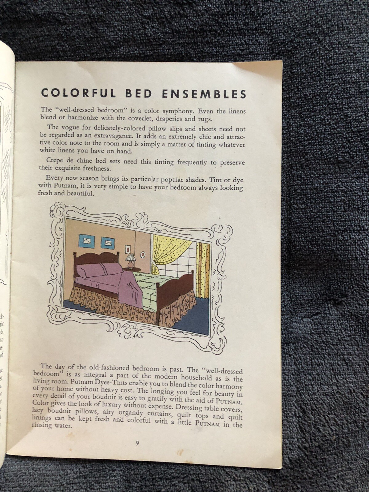 The Charm of Color Putnam Fadeless Dyes Tints 1941 Booklet RARE!