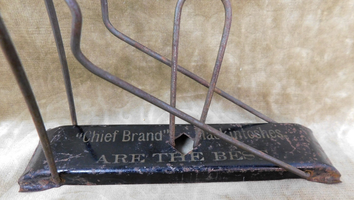 Antique “Chief Brand” MacKintoshes Advertising General Store Display Wall Rack
