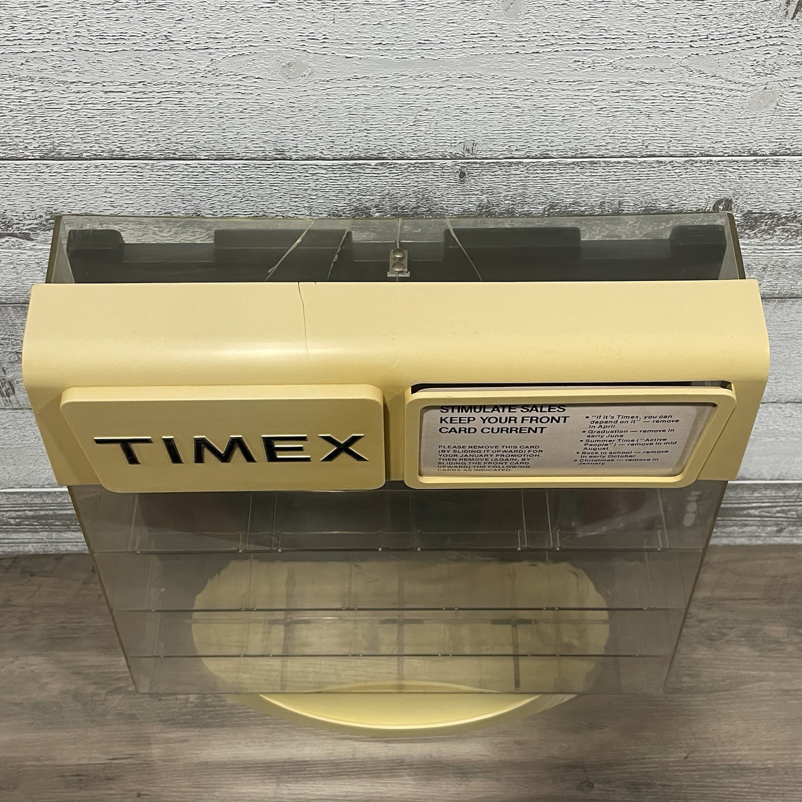 Vintage TIMEX Countertop Display Watch Case w/ Interchangeable Sales Cards RARE!