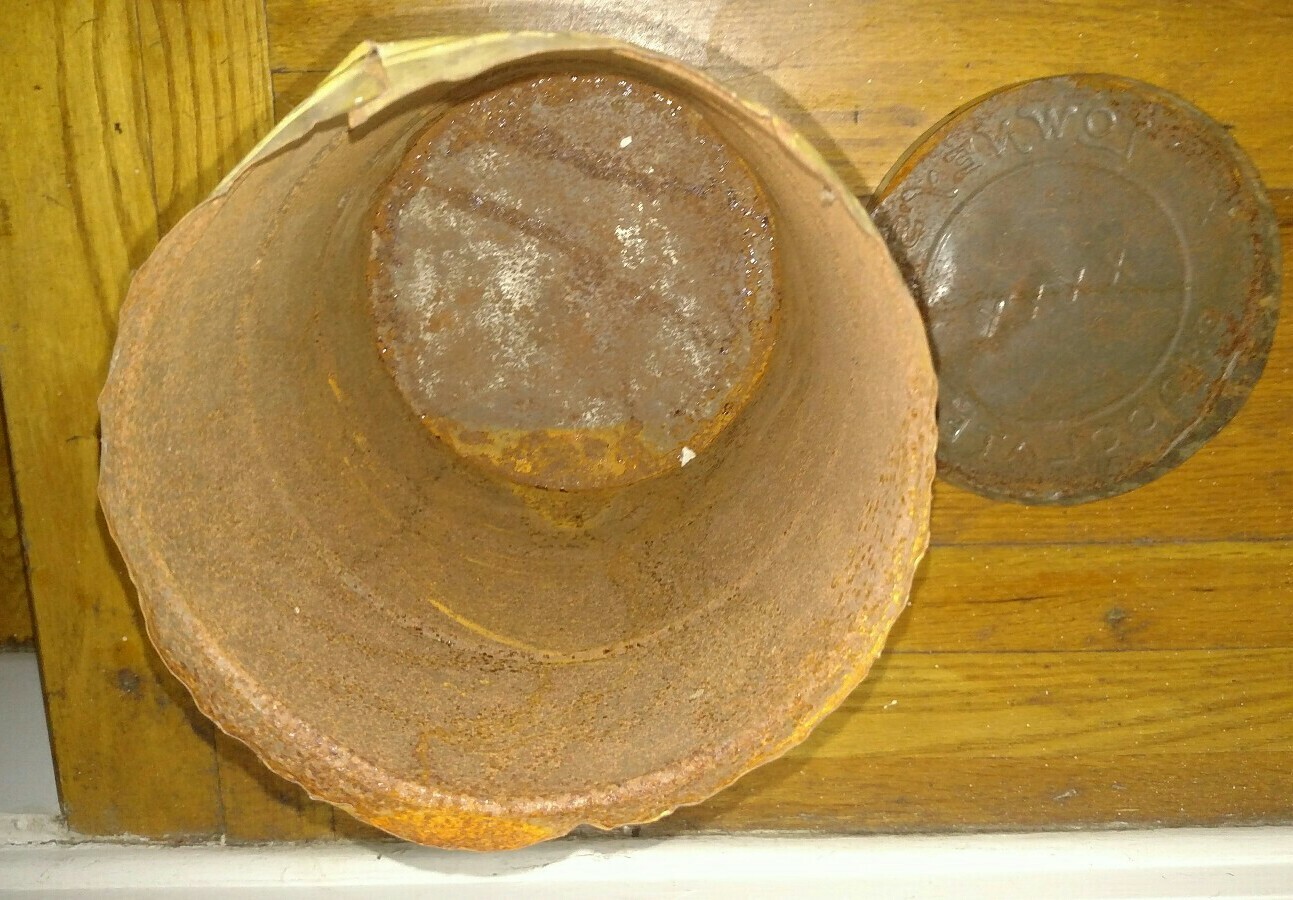 13″ Antique advertising Lowney’s chocolate tin metal store display canister